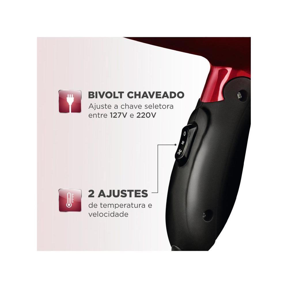 Secador de Cabelo Mondial Max Travel SC-10 Vermelho — imagem 2 de 2