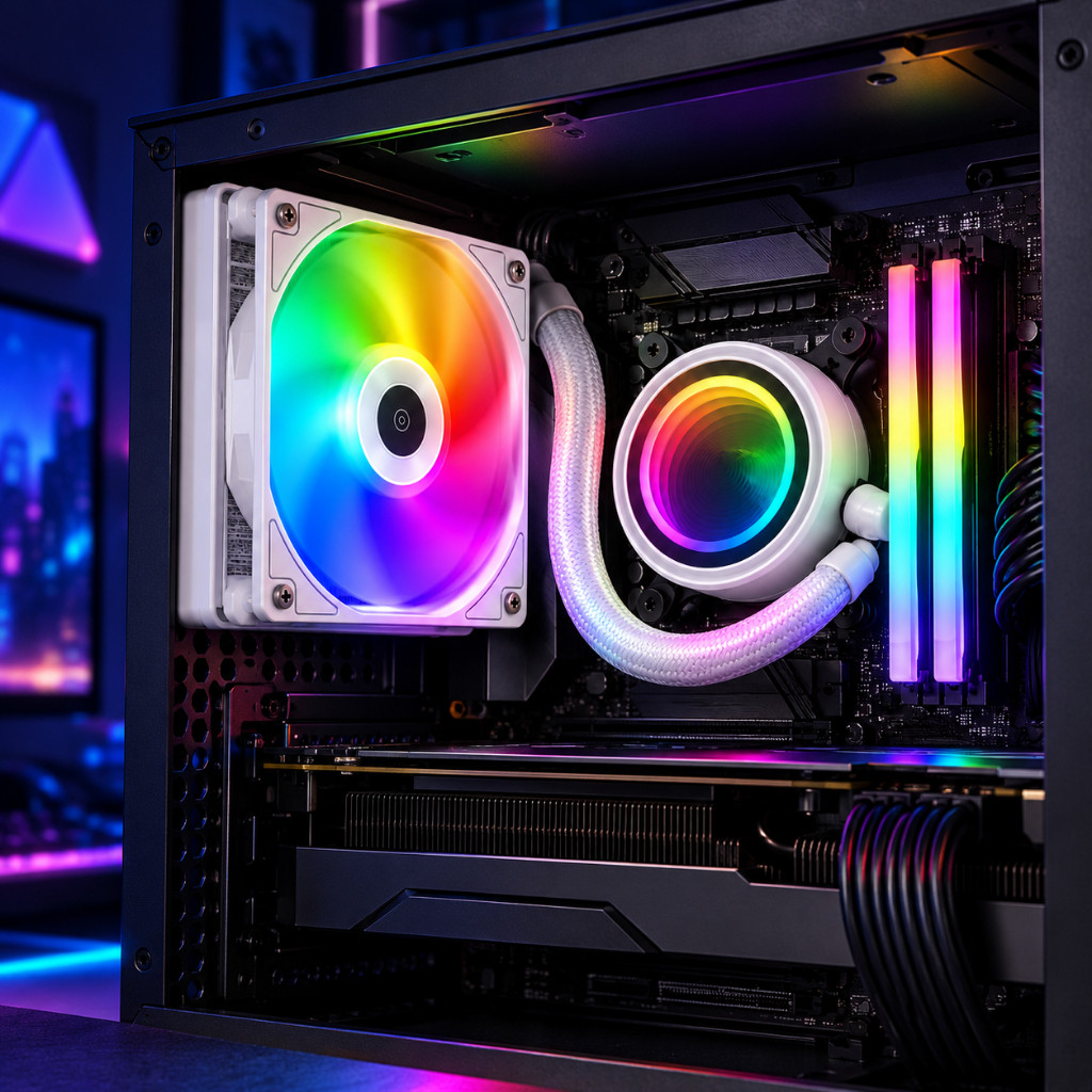 Water Cooler Revenger Branco ARGB 120 240 360mm RGB para Intel AMD PC Gamer — imagem 2 de 2