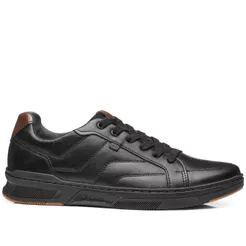 Sapatênis Pegada Masculino em Couro Preto 110607-06