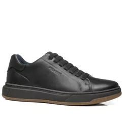Tênis Casual Pegada Masculino em Couro Preto 111702-11