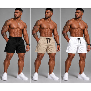 Kit 3 Short Praia Liso Masculino Tactel Premium – Bermuda Para Verão, Piscina, Viagens E Lazer