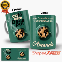 Caneca Personalizada Café com Deus Pai 2027 Com Seu Nome
