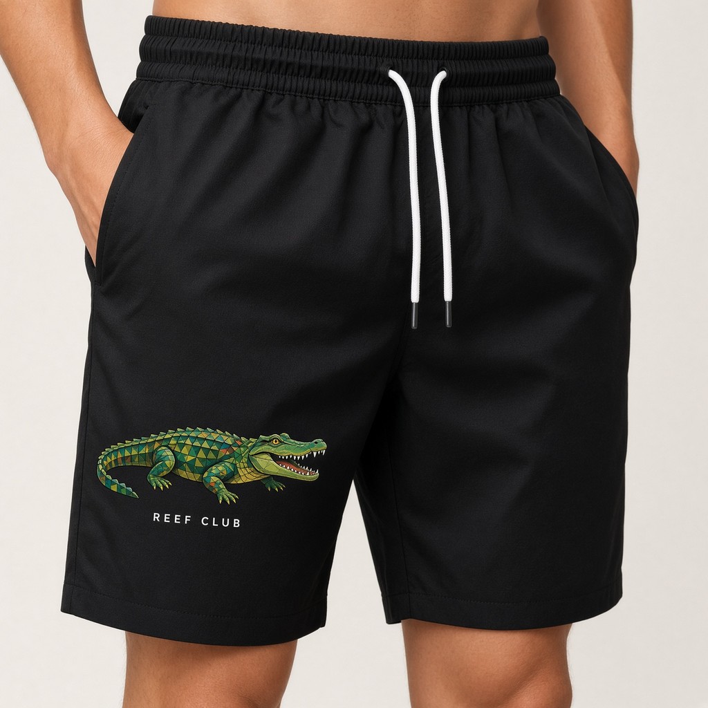 Short Moda Praia Masculino Bermuda Jacare Verão Tec Tell Academia Treino Corrida Musculacao Fit