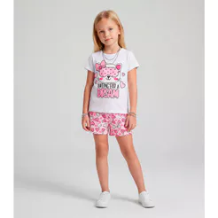 Pijama Infantil Menina Brilha no Escuro Kappes Branco