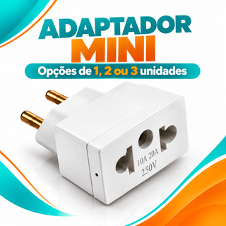 Adaptador Mini Branco Entrada 10A e 20A - Compacto Kit de 1 a 3 Peças