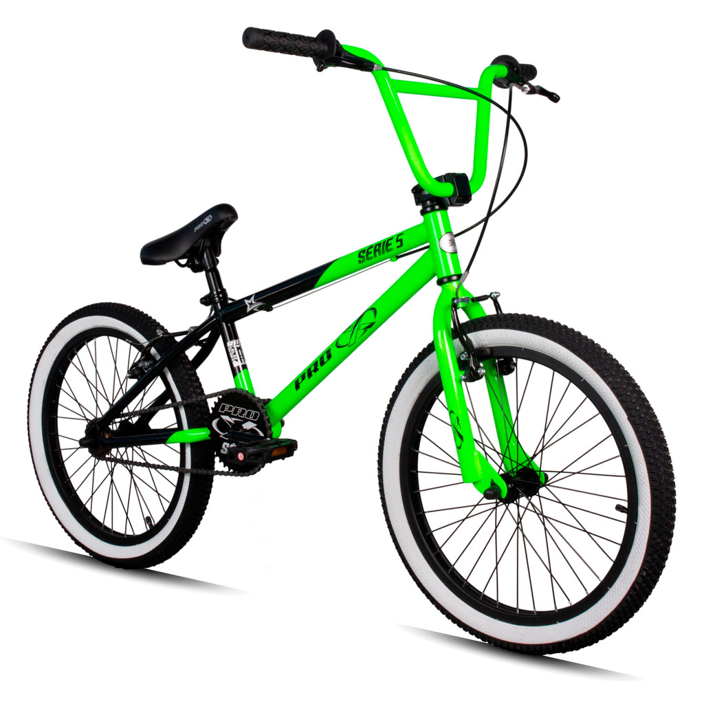 Bicicleta Bmx Aro 20 Retro ProX Serie 5 Pneu Balão Verde e Preto