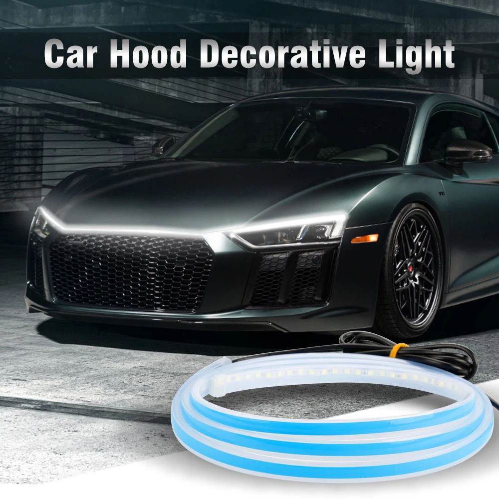 Modificado através de luzes diurnas capa luzes led carro Super brilhante luz guia tira cor mágica capa atmosfera luzes