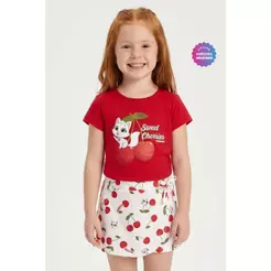 Conjunto Infantil Menina Fofinha Cerejas Elian Vermelho
