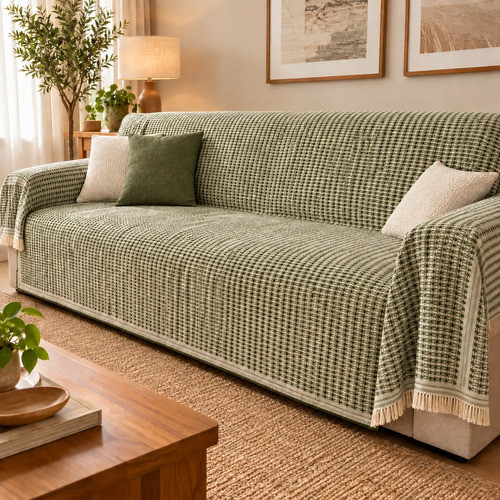 Manta Para Sofa Gigante Retrátil Canto e Fixo 100% Algodao - Algodão Verde