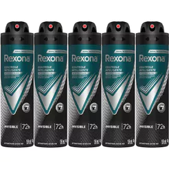 Kit Desodorante Aerosol Rexona Invisible Men 150ml - 5 Unidades
