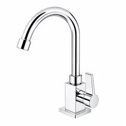Torneira de Bancada Luxo Lavatório Lavabo Banheiro Bica Móvel Arejador 1/4 Volta Base de Metal Cromada