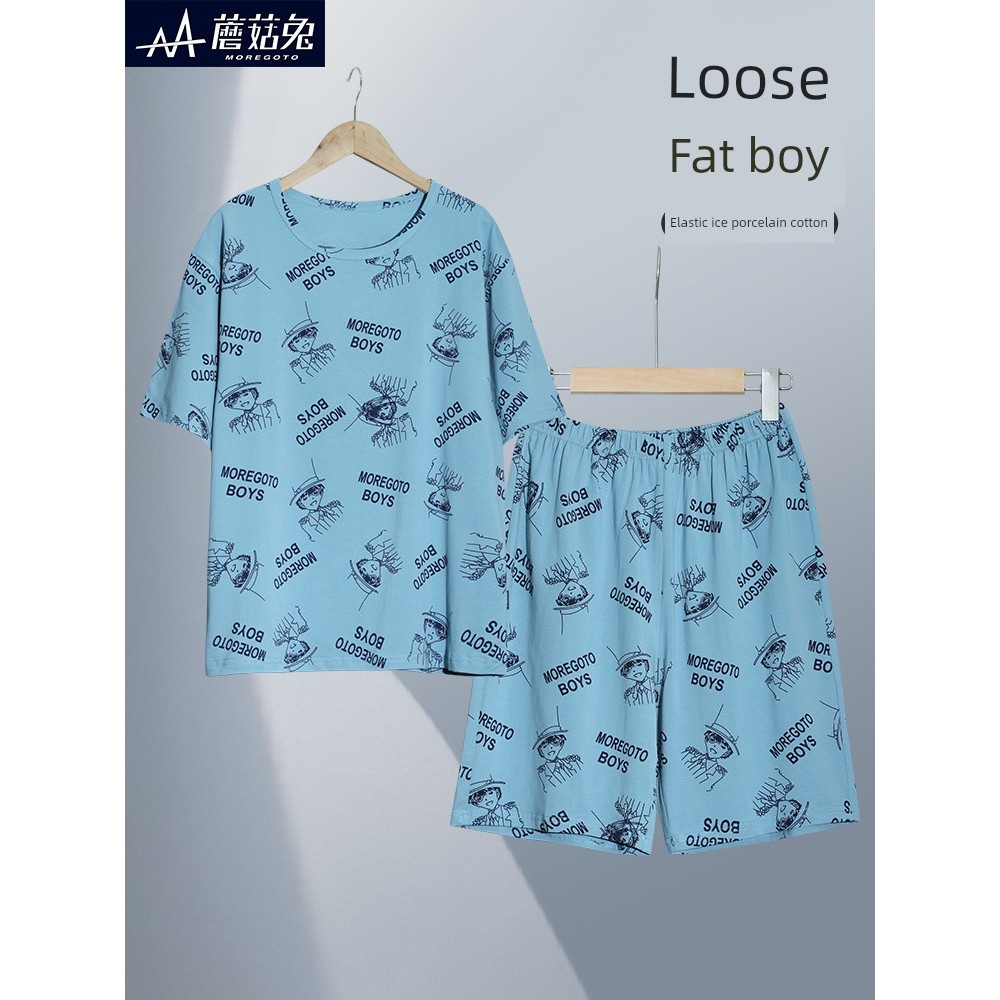 pijama infantil menino pijama infantil menino verão Pijamas de menino gordo verão de porcelana de gelo fina de algodão d