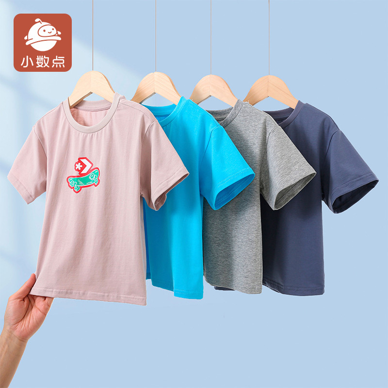 Pequenos pontos crianças camiseta de manga curta meninos verão novo estilo meia manga em torno do pescoço verão estilo f