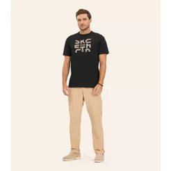 Camiseta Masculina em Meia Malha Diametro Preto