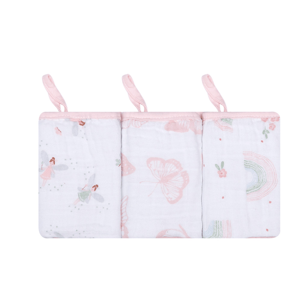 Pano De Boca Papi Soft Com Prendedor Fadas 3 Peças 40cm x 40cm em Oferta na Shopee