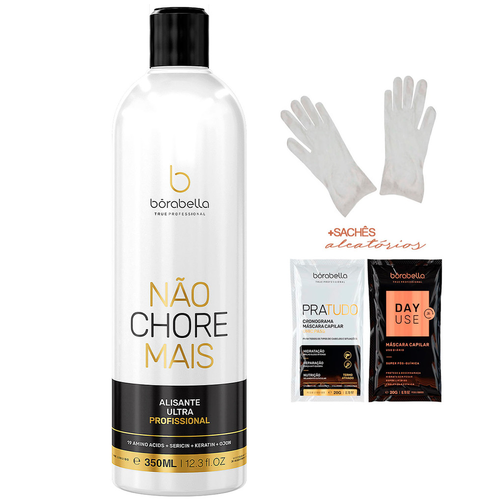 Passo 2 Não Chore Mais Progressiva Alisante Borabella 350ml +Sachês/Luvas