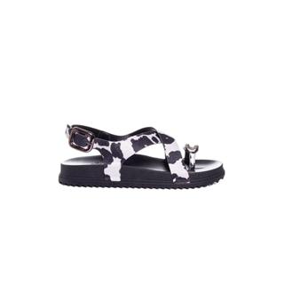 Sandália Flatform Pixolé Animal Print Branco/Preto em Oferta na Shopee