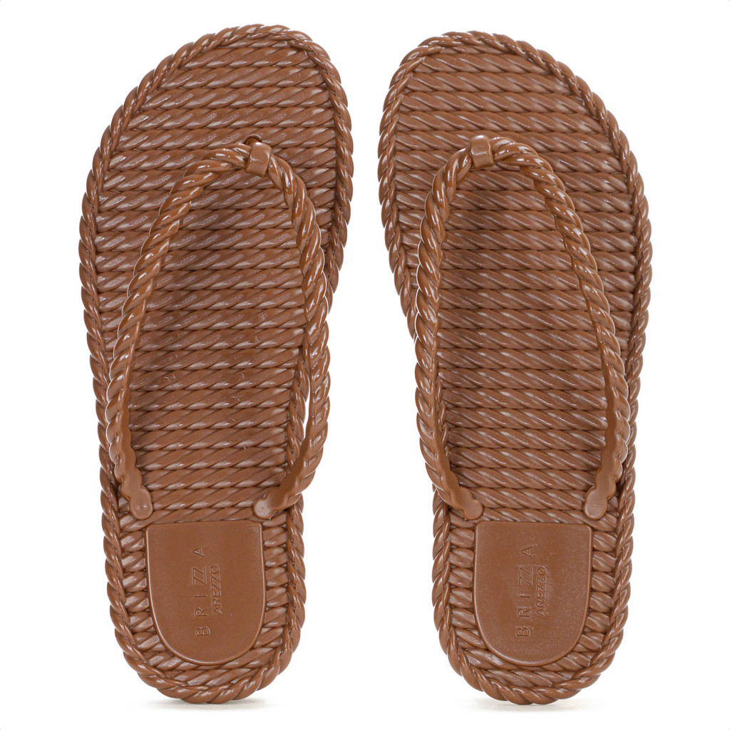 Chinelo Brizza Arezzo Tira Marrocos Marrom - Feminino em Oferta na Shopee