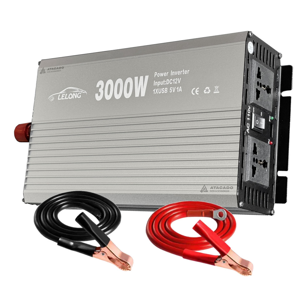 Inversor de voltagem para carro 12v Para 220V ou 110V energia 3000w Conversor de Tensão Veicular