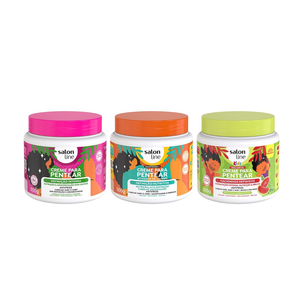 Kit Definição com 3 Cremes para Pentear 500g em Oferta na Shopee