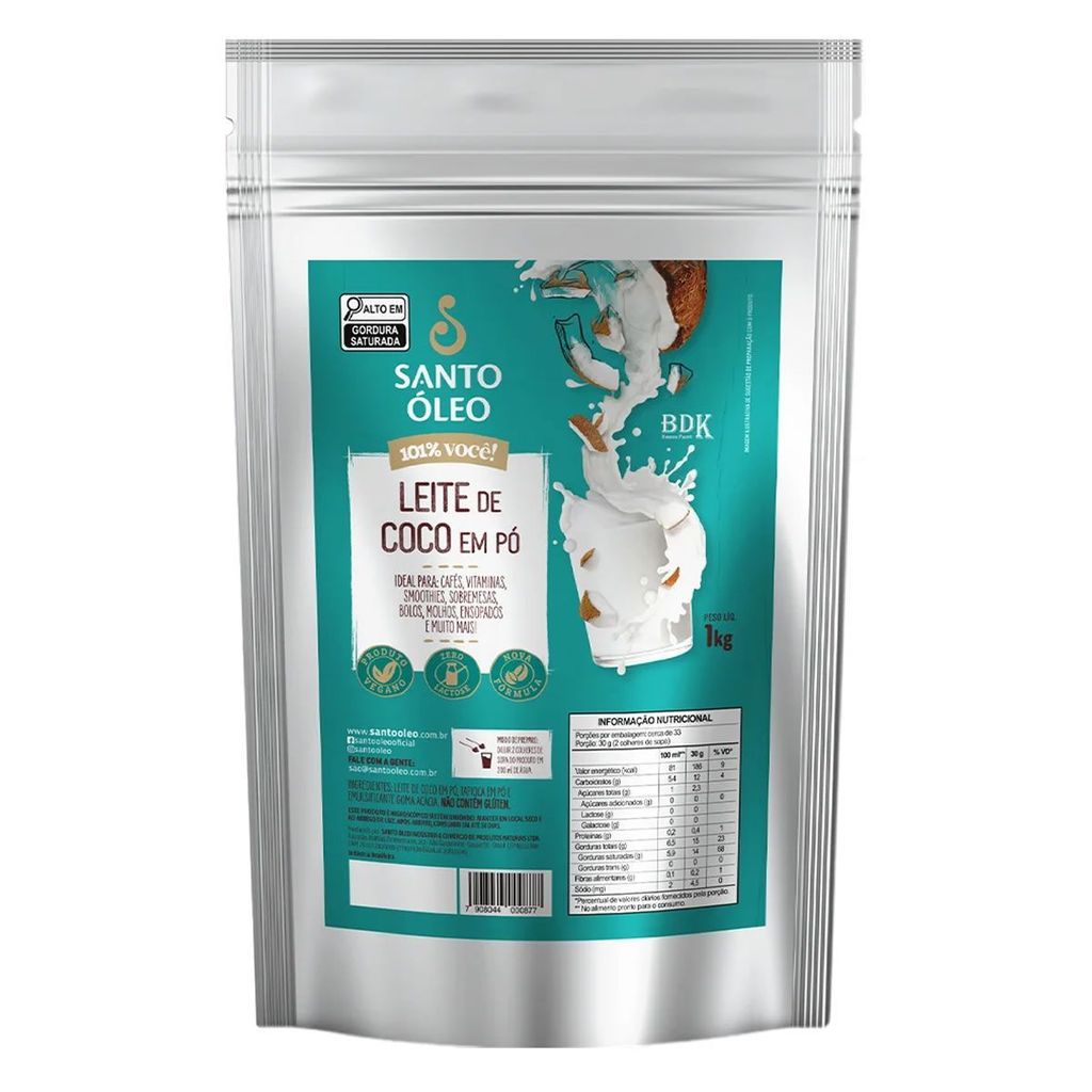 Leite de Coco em Pó - 1000g Natural - Santo Óleo em Oferta na Shopee