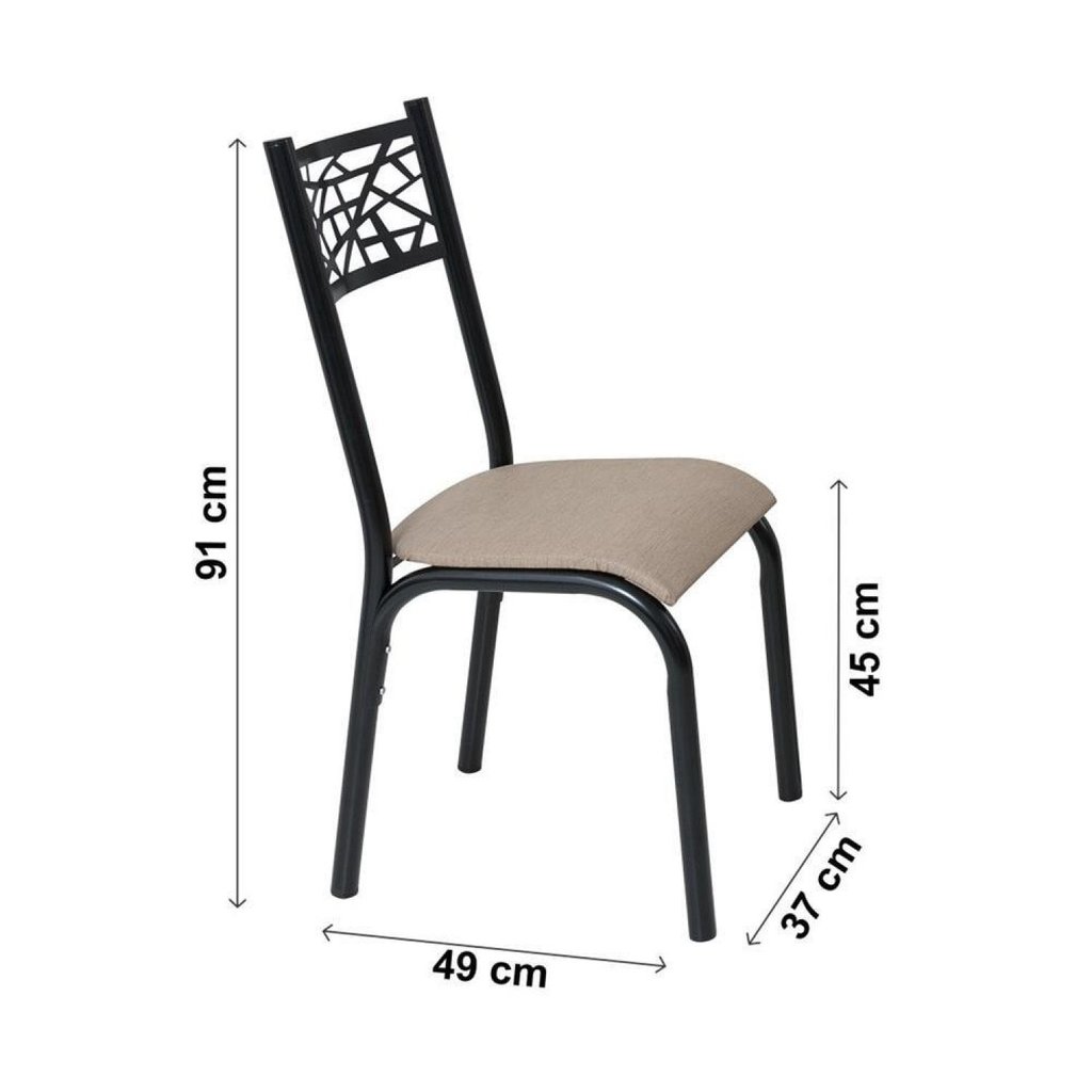 Detalhes do Conjunto Sala de Jantar Mesa Jade 140x80cm Tampo Vidro com 6 Cadeiras