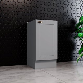 Balcão para Cozinha sem Tampo 1 Porta 1 Prateleira Americana Cinza em Oferta na Shopee