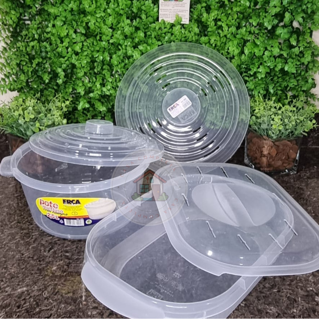 Kit Micro-onda Panela de Arroz Redonda a Vapor Travessa Retangular e Tampa Protetora Anti Respingos