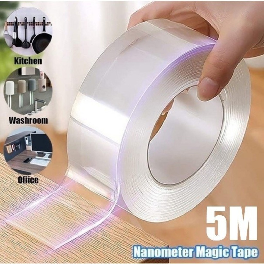 1 / 2 Pcs Fita Dupla Face Extra Forte Transparente NanoGel Silicone Mágica Adesiva Cola na Parede Móvel Porta Carpei