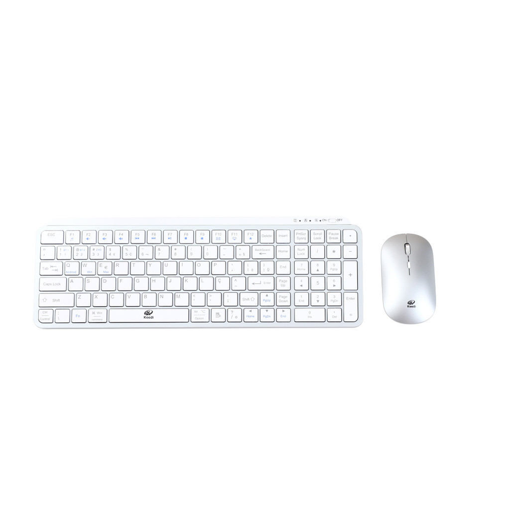 Kit Teclado e Mouse Sem Fio 2.4GHz Slim Compacto Silencioso Bluetooth Keedi KEEDI-TEC811 em Oferta na Shopee