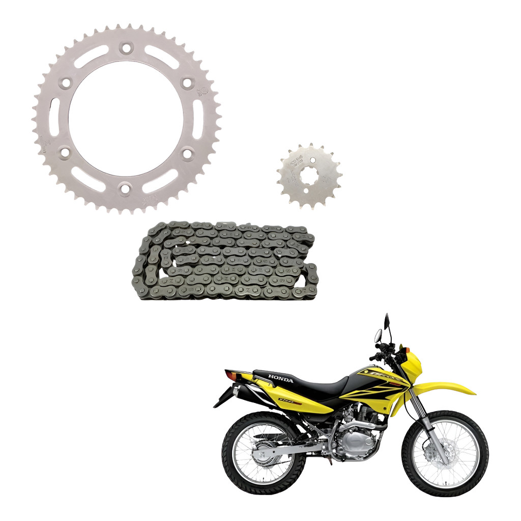 Kit Relação Tração Transmissão Com Retentor Nxr Bros 150 2003 2004 2005 A 2014 MODELO ORIGINAL