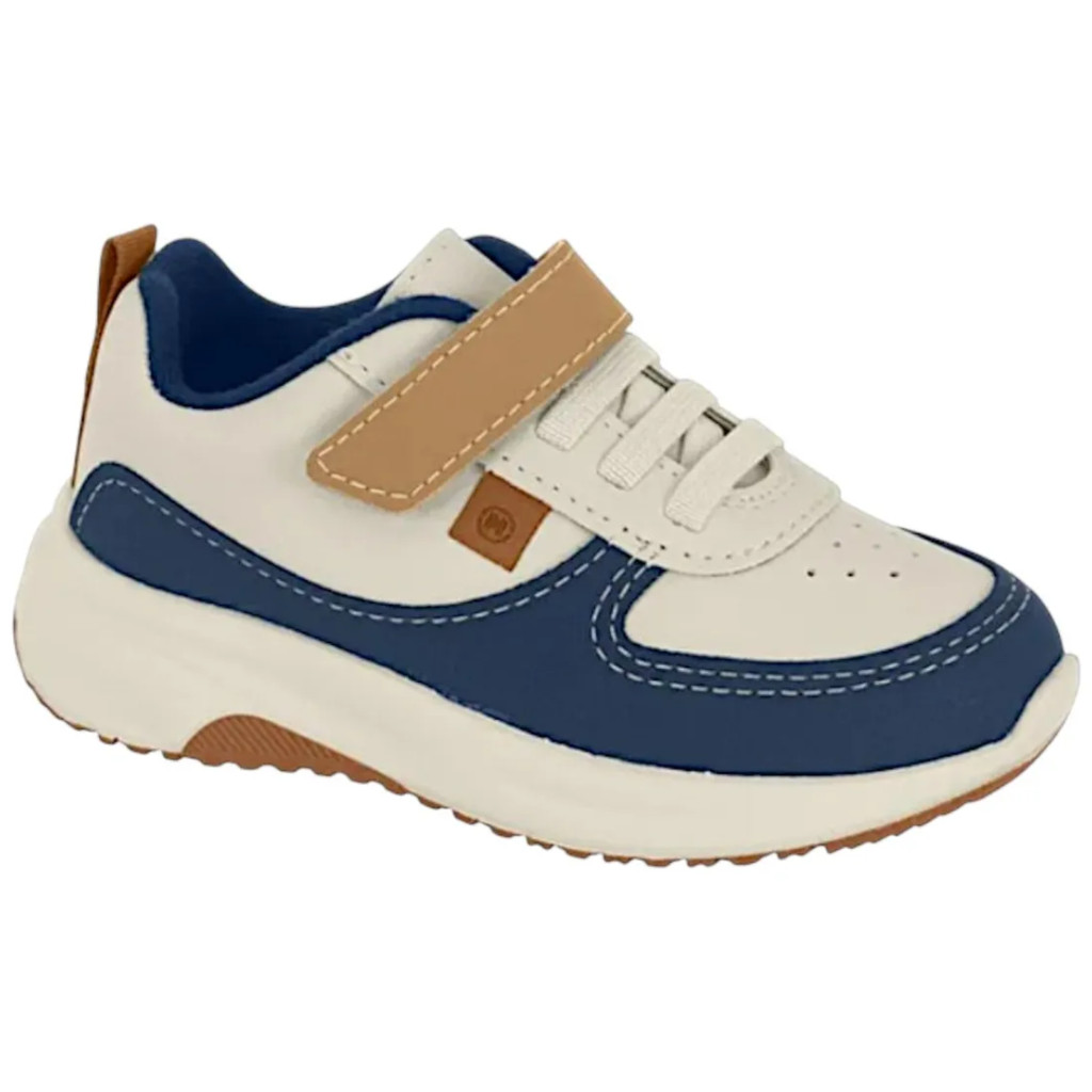Tênis Molekinho Meninos Estiloso Branco Off Marinho  Leve em Oferta na Shopee