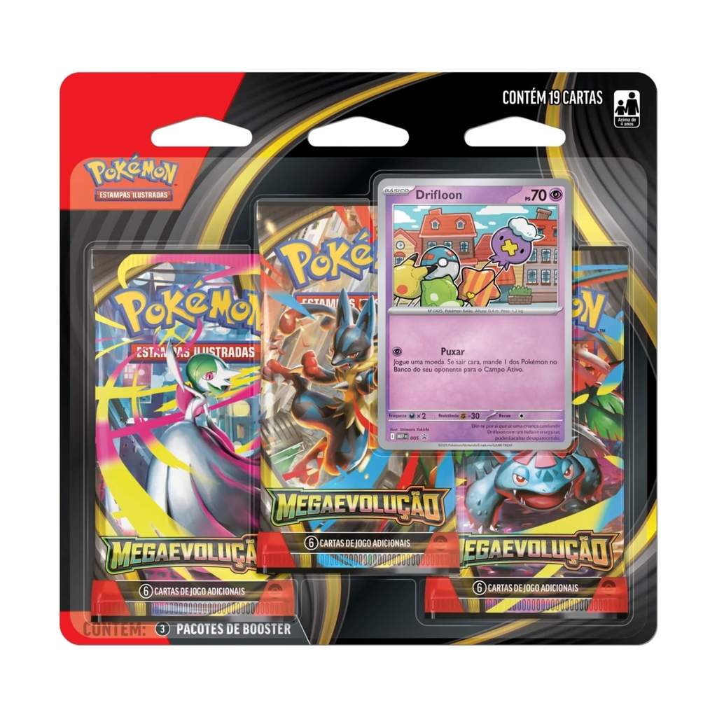 Detalhes do Pokemon Blister Triplo Megaevolução Drifblim e Drifloon Copag - 35657