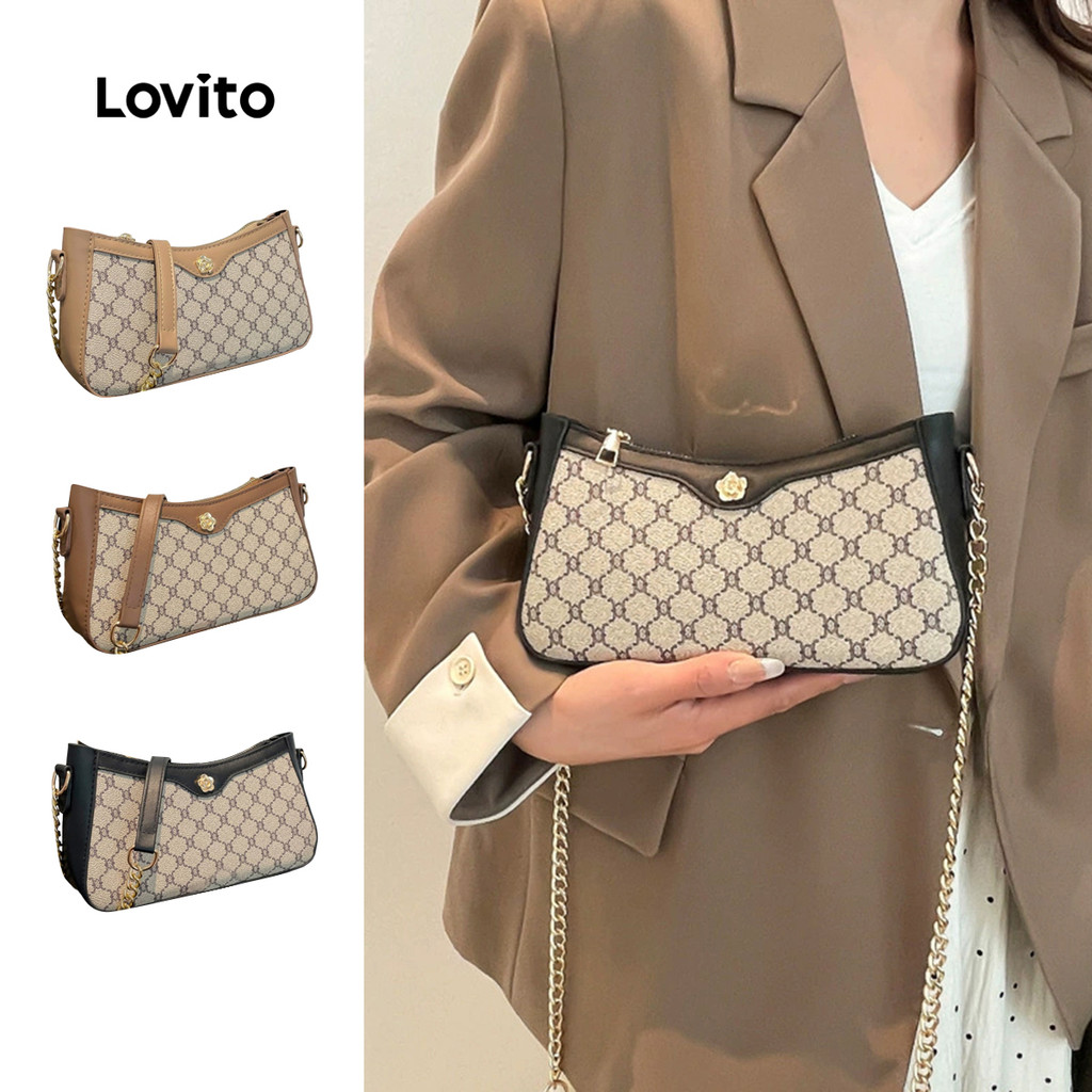 Lovito Bolsa de Ombro Pequena Casual para Mulheres com presbiopia LFA101002 em Oferta na Shopee