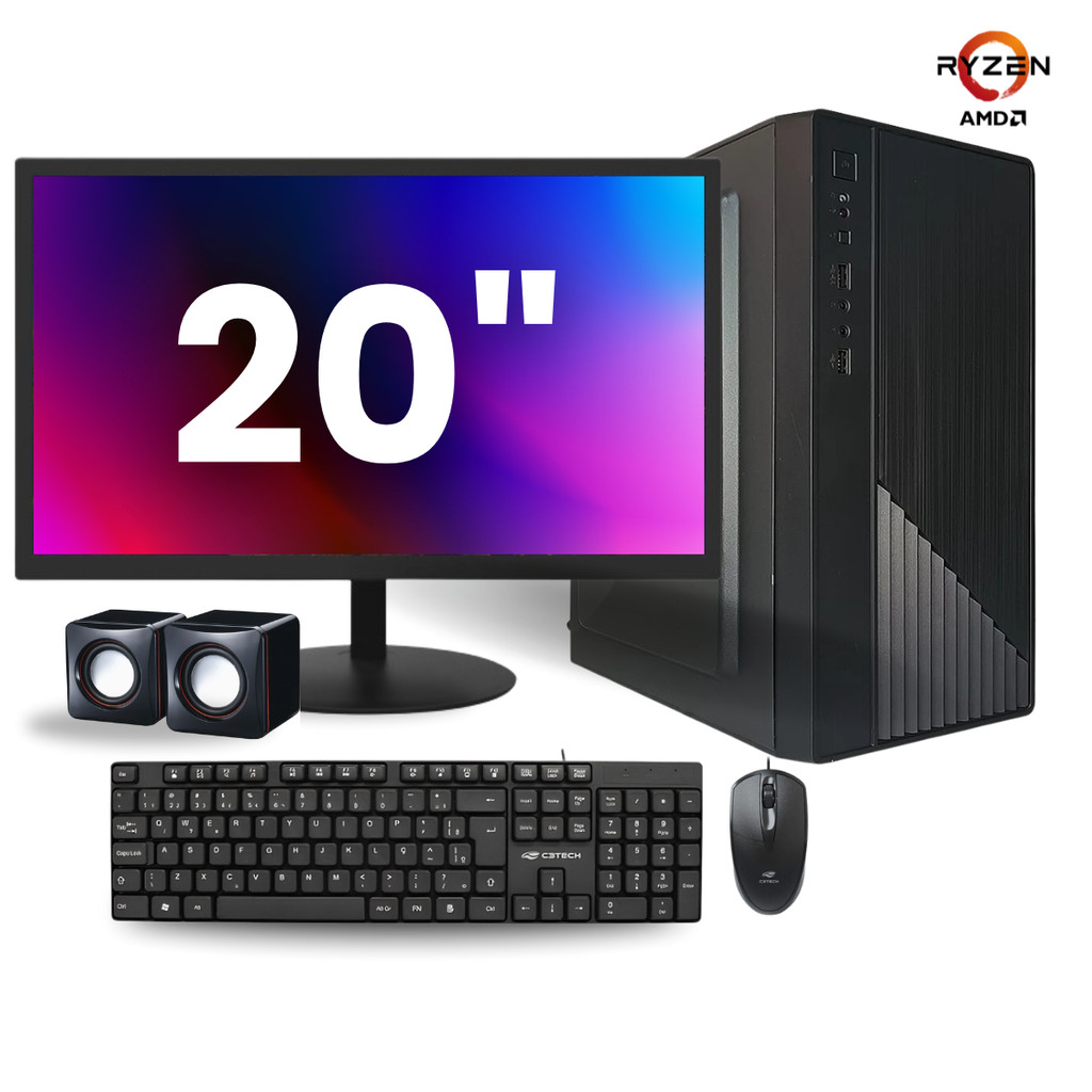 Pc Computador Completo Amd Ryzen 3 3200g 8gb Nvme 256 Gb Monitor Led 20  W11
