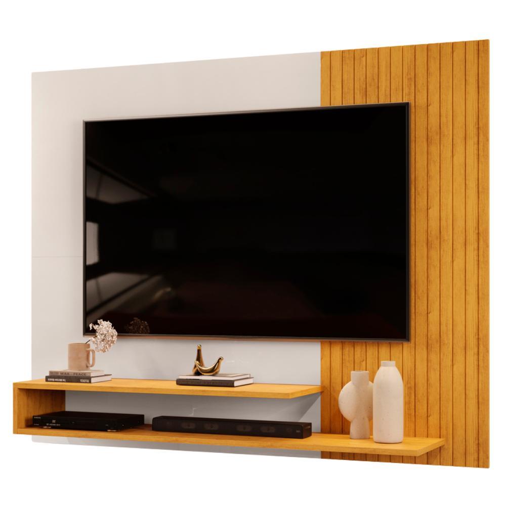 Painel Para TV Até 50 Polegadas Detalhe Frisado Com Prateleiras Gael em Oferta na Shopee
