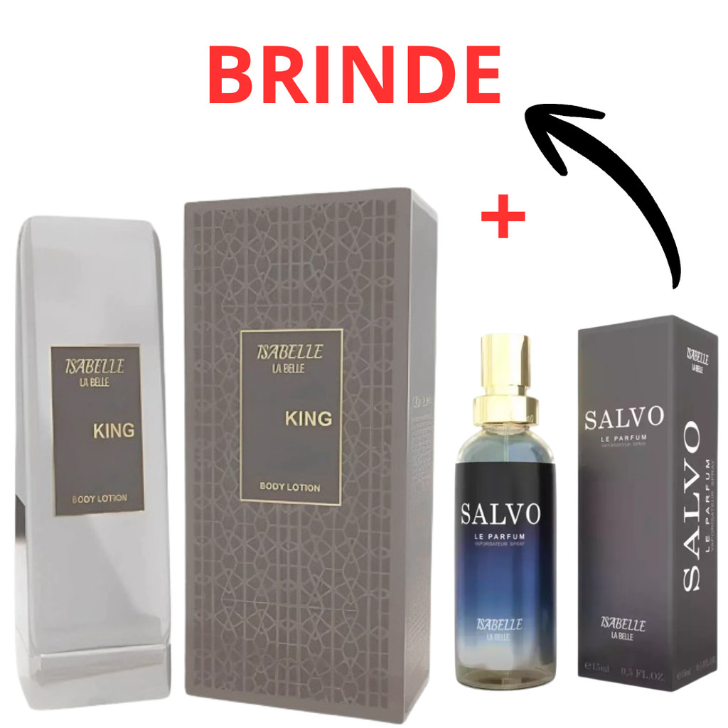 Kit Creme Bharara King e + Perfume Arabe Salvo 15ml Hidratante Corporal 200ml