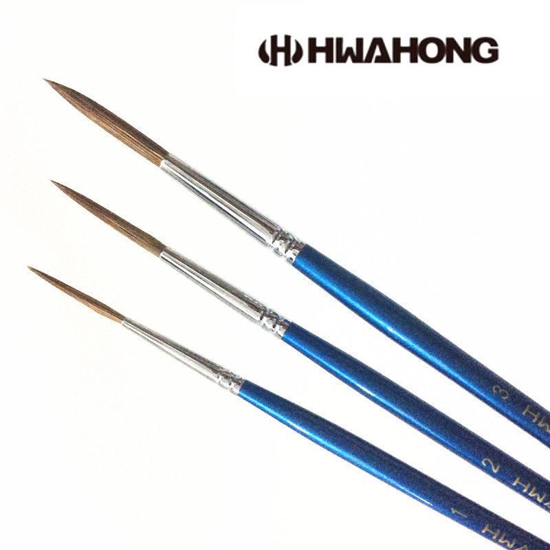 Huahong 337 Cabeça Redonda Longa Feng Escova Estudantes de Arte Dedicado Padrão Design Caneta Cabelo Longo Gancho Linha 