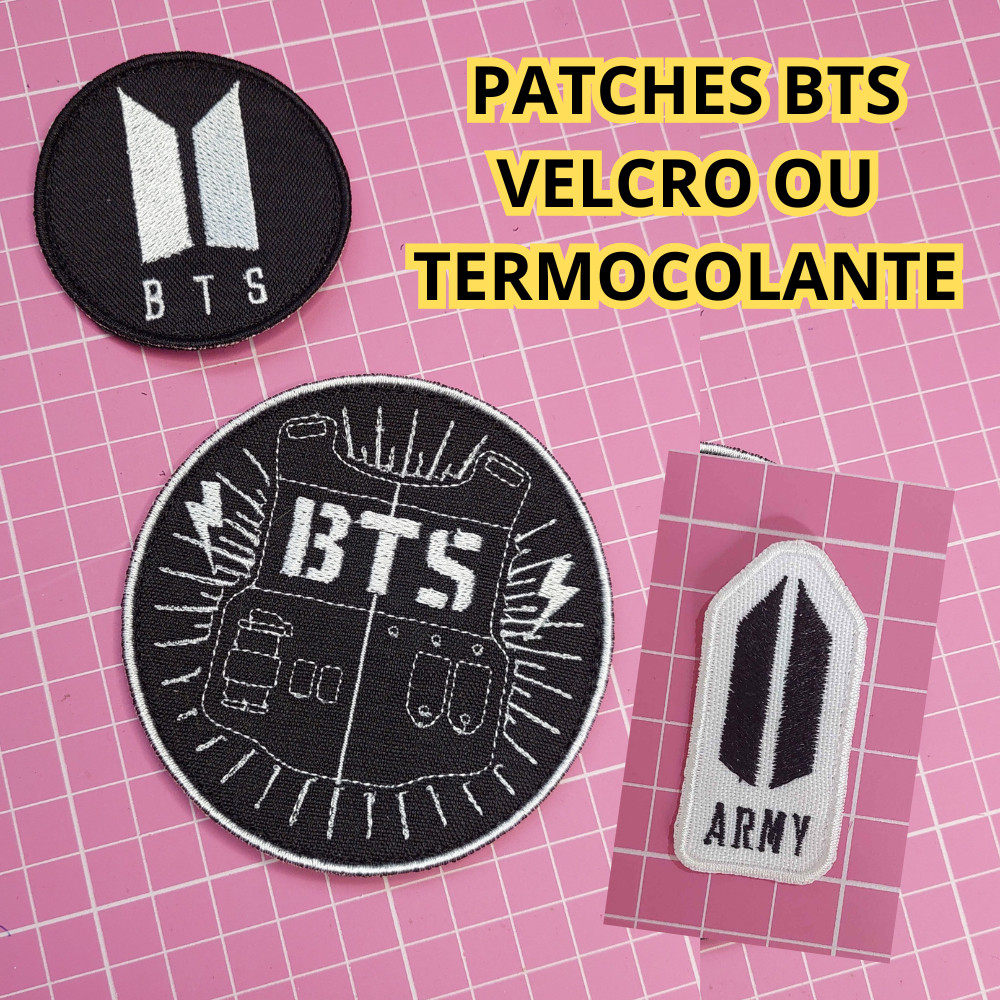 Patch Bordado BTS ARMY Termocolante Aplique Kpop Para Jaqueta Colete Mochila Camiseta Fã Pronta Entrega