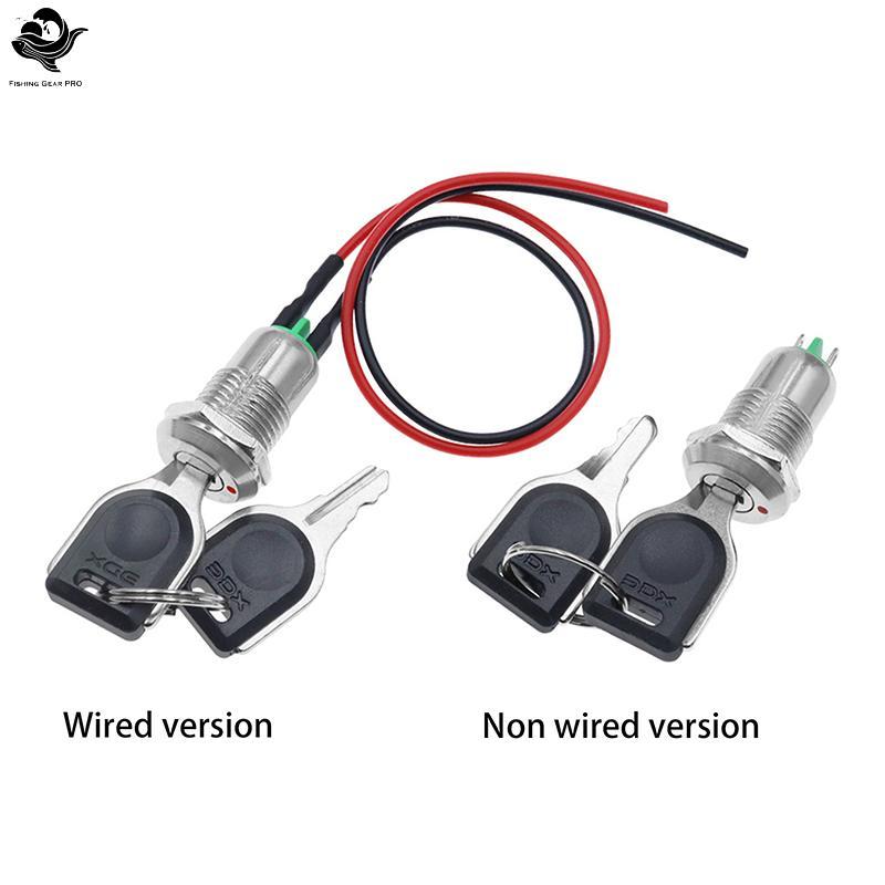 PFG 1 Peça Interruptor De Chave Eletrônica De Liga De Zinco De 12mm Com 2 Chaves/Desliga Telefone Lo Botão De Segurança