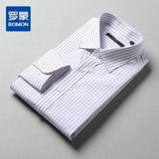 [100% algodão] Camisa masculina Romon simples listrada pública cardigã masculina confortável Casual negócios