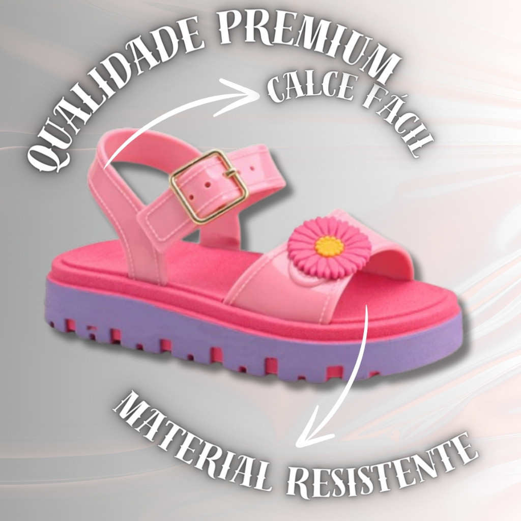 Sandália Papete Menina Bebe Flor Baby Infantil Feminina Confortavel Leve Lançamento