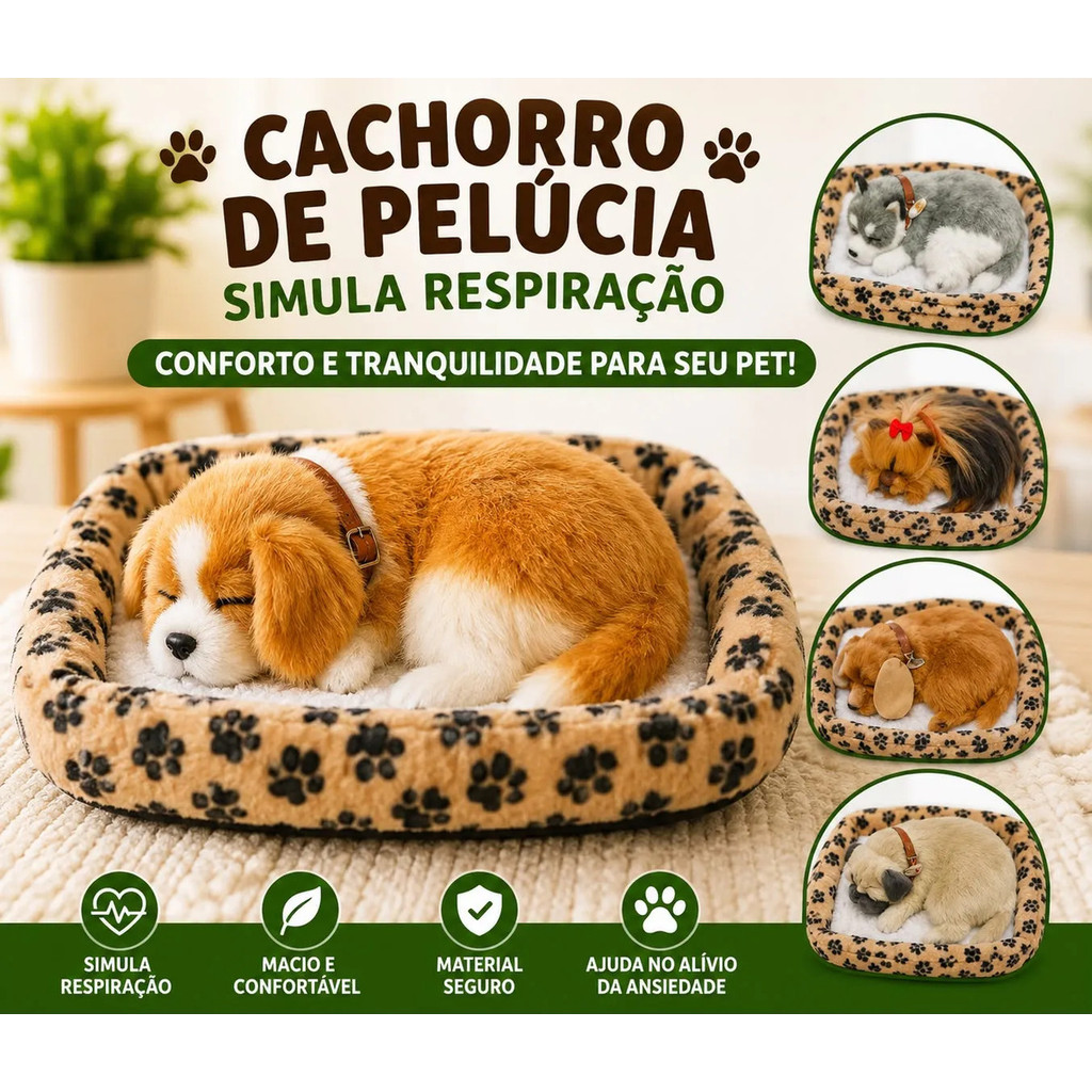 Cachorro Pelúcia Que Respira De Verdade Alivio De Ansiedade