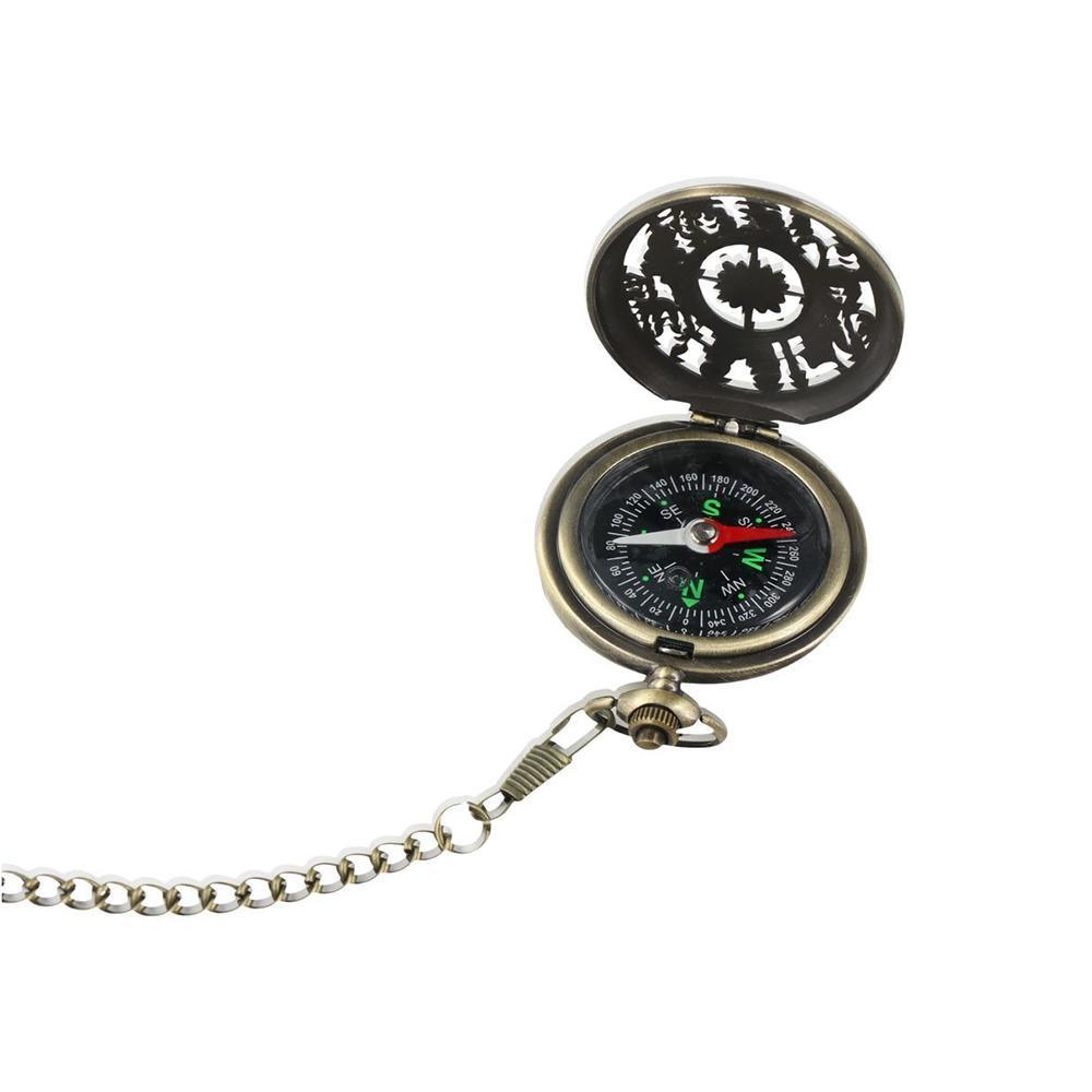 PORTSOUTLET Bússola De Bronze Vintage Com Corrente Suspensa , Caminhadas , Turismo , Acampamento , Navegação Ao Ar Livre