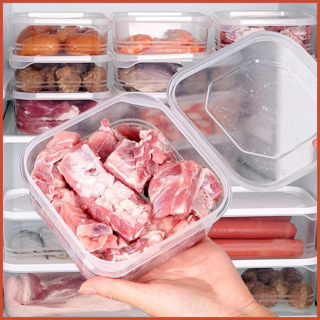 Caixa À Prova De Vazamento De Armazenamento De Geladeira Com Tampa Organizador De Alimentos Para Frutas Vegetais Carne P