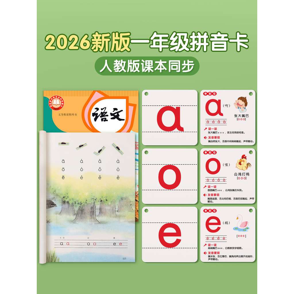 Pinyin Carta Cartão Direito Direito Leitura Geral Festival de Som aoe Escola Primária Ortografia Chinesa Treinamento de