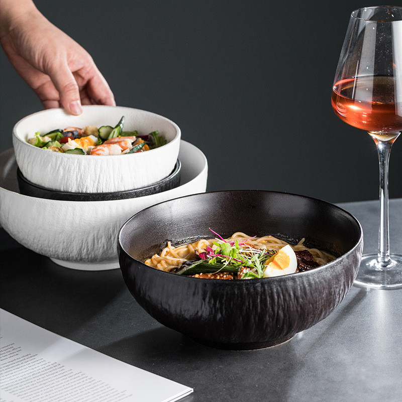 ￼ Elegantes tigelas de ramen grandes e pequenas, saladeiras, tigelas de sobremesa, de sopa, grandes tigelas de c