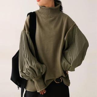 Estilo americano outono inverno comércio exterior feminino gola alta costura mangas plissadas femininas soltas Casual fe
