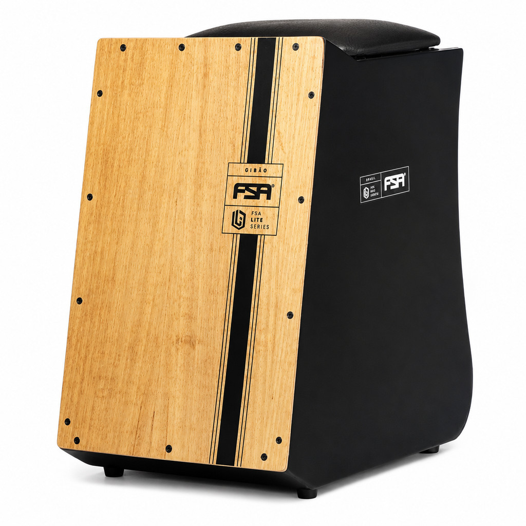 Cajon FSA Lite Gibão Preto LTG-01 BK Captação P10 Cajón Elétrico