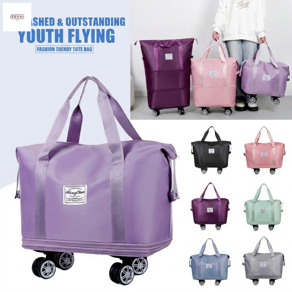 Bolsa De Bagagem De Roda Universal Expansível-Separação Seca E Úmida De Grande Capacidade Para Viagens